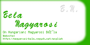 bela magyarosi business card